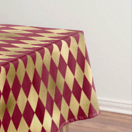 Elegantes Gold Burgundy Diamond Muster Tischdecke