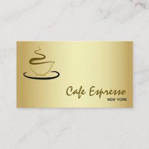 Elegantes Gold Café Visitenkarte