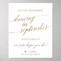 Elegantes Gold Calligrafy Dancing im September Sig