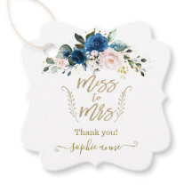 Elegantes Gold Calligraphy Blue Floral Brautparty