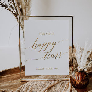 Elegantes Gold Calligraphy Happy Tissue Sign Poster