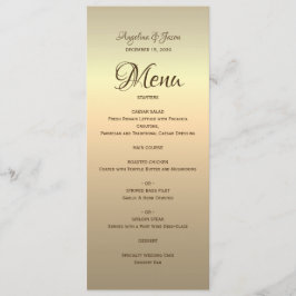 Elegantes Gold Calligraphy Wedding Menu Menükarte