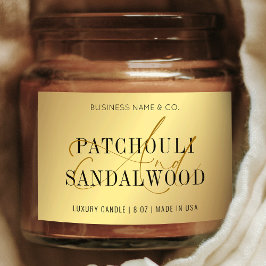 Elegantes Gold Candles Jar Produkt Packaging Label Lebensmitteletikett