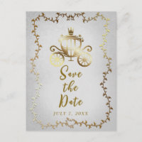 Elegantes Gold Carriage Storybook Save the Date