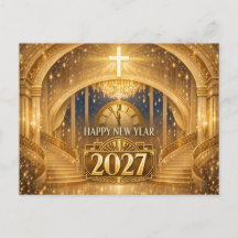 Elegantes Gold - Christliches Frohes Neues Jahr 20