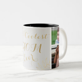 Elegantes Gold Coolste Mama je Foto Zweifarbige Tasse