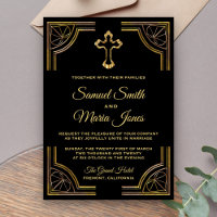 Elegantes Gold Cross Christlich Hochzeitsempfang