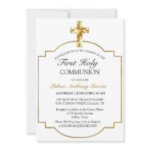 Elegantes Gold Cross Erste Heilige Kommune