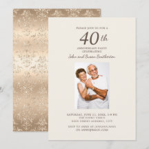 Elegantes Gold Damask 40-Jubiläum-Foto