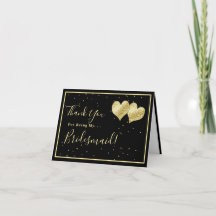 Elegantes Gold Danke, dass du meine Bridesmaid-Kar