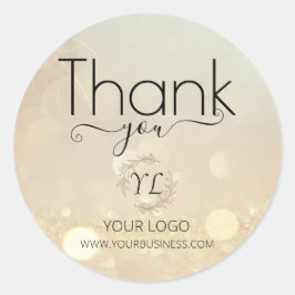 Elegantes Gold Danke Stickers - Logo hinzufügen
