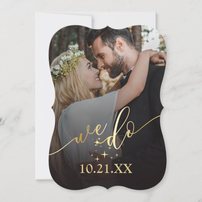 Elegantes Gold, das wir für Hochzeiten einladen Einladung (Vorderseite)