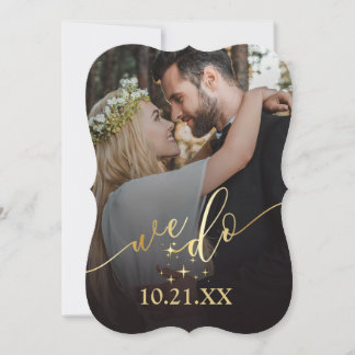 Elegantes Gold, das wir für Hochzeiten einladen Einladung
