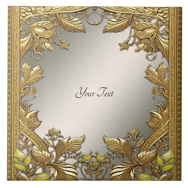 Elegantes Gold Decorative Keramik Fliese (Vorderseite)