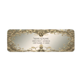 Elegantes Gold Decorative Rücksendeadresse-Label