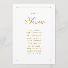 Elegantes Gold Deko Tischnummer Seating Chart
