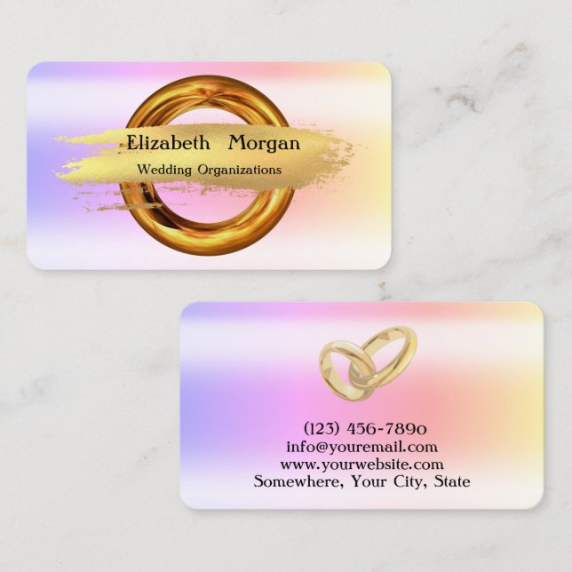 Elegantes Gold der Rose, moderne Goldring-Visitenk Visitenkarte (Vorne/Hinten)