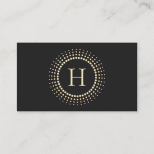 Elegantes Gold Designer Monogram Circle Logo Visitenkarte