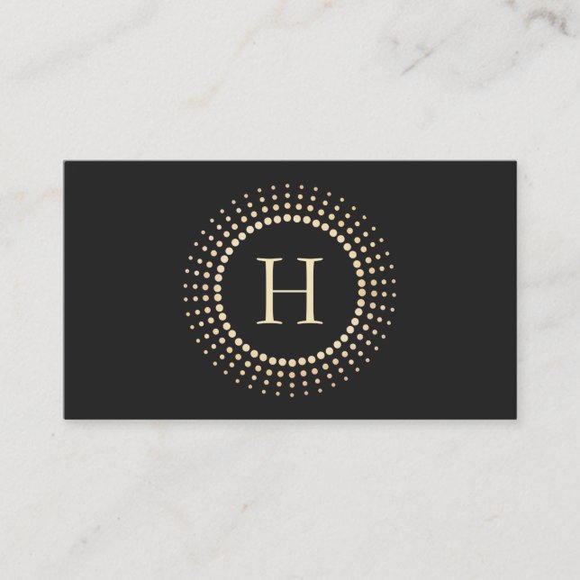 Elegantes Gold Designer Monogram Circle Logo Visitenkarte (Vorderseite)