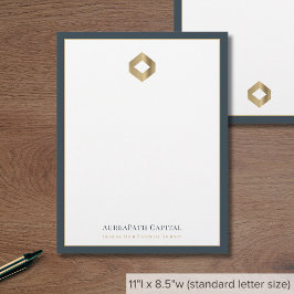 Elegantes Gold Diamond Logo Briefbogen