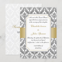 elegantes Gold, düstere Hochzeitseinladung