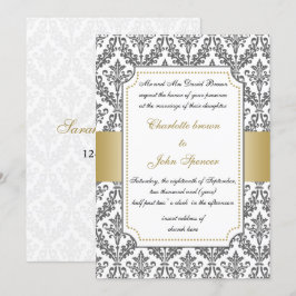 elegantes Gold, düstere Hochzeitseinladung Einladung