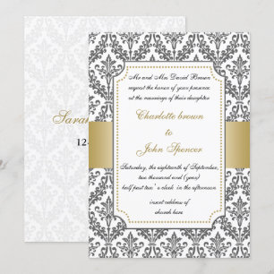 elegantes Gold, düstere Hochzeitseinladung Einladung