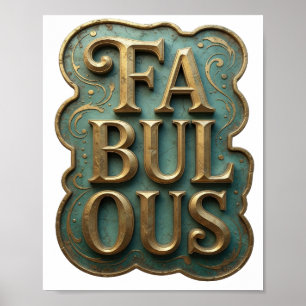 Elegantes Gold FABULOSES künstlerisches Motiv Poster