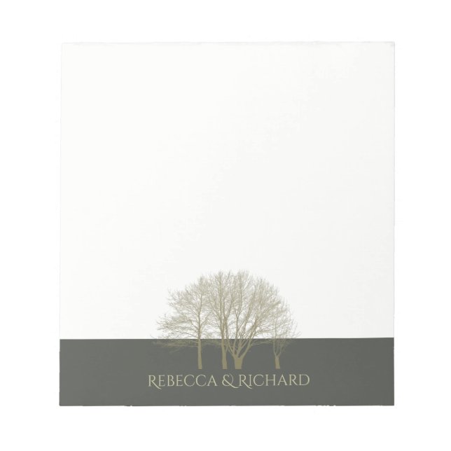 ELEGANTES GOLD FALL AUTUMN BAUM MONOGRAM NOTIZBLOCK (Vorderseite)