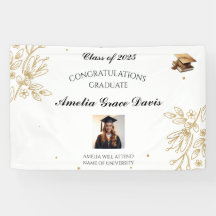 Elegantes Gold Floral Abschluss Banner