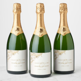 Elegantes Gold Floral Damask Shiny Sparklassi