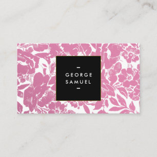 Elegantes Gold Floral Design mit feinem Schwarz Visitenkarte