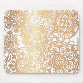Elegantes Gold Floral Mandala Muster Mousepad