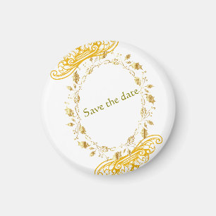 Elegantes Gold Floral "Save the Date" Magnet