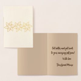 Elegantes Gold Floral Stilisiertes Muster wird ric Folienkarte
