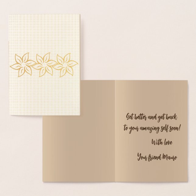 Elegantes Gold Floral Stilisiertes Muster wird ric Folienkarte (Anzeige)