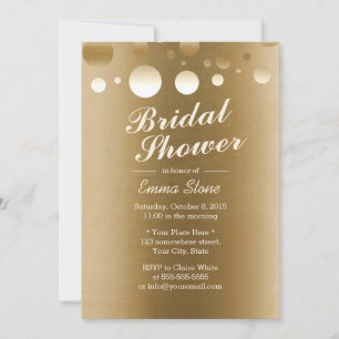 Elegantes Gold Foil Confetti Dots Brautparty Einladung