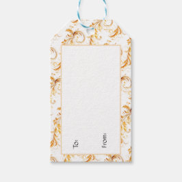 Elegantes Gold Foliage Weihnachten Geschenkanhänger