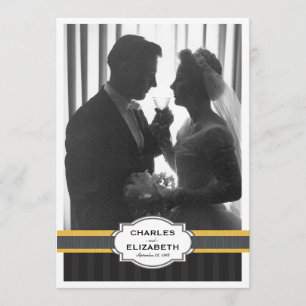 Elegantes Gold Foto 50. Hochzeitliches Party Einladung