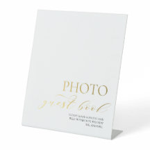 Elegantes Gold Foto Gästebuch