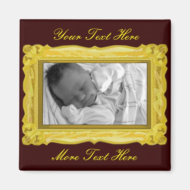 Elegantes Gold Frame Magnet (Vorne)