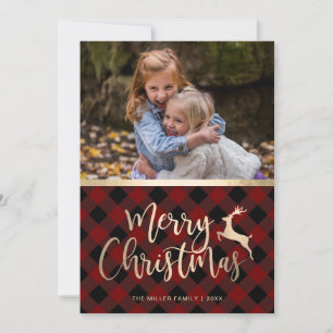 Elegantes Gold Frohe Weihnachten Kariert Benutzerf