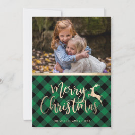 Elegantes Gold Frohe Weihnachten Kariertes Custom