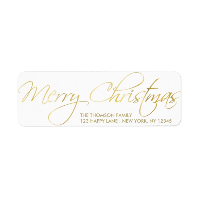 Elegantes Gold Frohe Weihnachtshandschrift (Vorne)