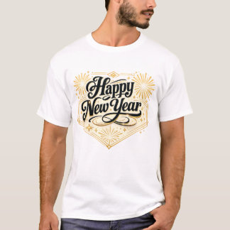 Elegantes Gold Frohes Neues Jahr Festliche Feier D T-Shirt
