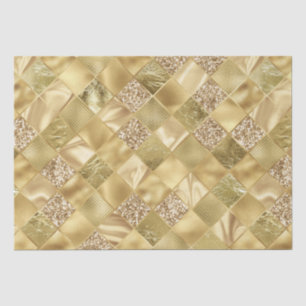 Elegantes Gold-Glitter-Diamant-Gittermuster Seidenpapier