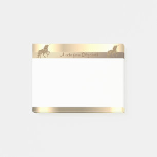 Elegantes Gold Glitter Einhorn, Streifen - Persona Post-it Klebezettel