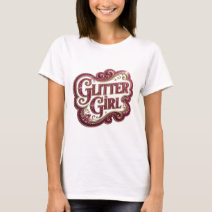 Elegantes Gold GLITTER GIRLS modernes Design T-Shirt