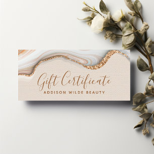 Elegantes Gold-Glitter-Marmor-Achat-Geschenkgutsch