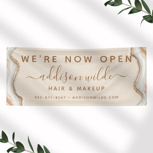 Elegantes Gold-Glitter-Marmor-Achat Modern Chic Banner